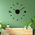 VIBECRAFTS Tea Coffee Designer Big Size 3D Infinity Acrylic Wall Clock for Home Decor, Office, Living Room, Bedroom, Cafe's, Gifts (WWCVC1Pcs_20006)