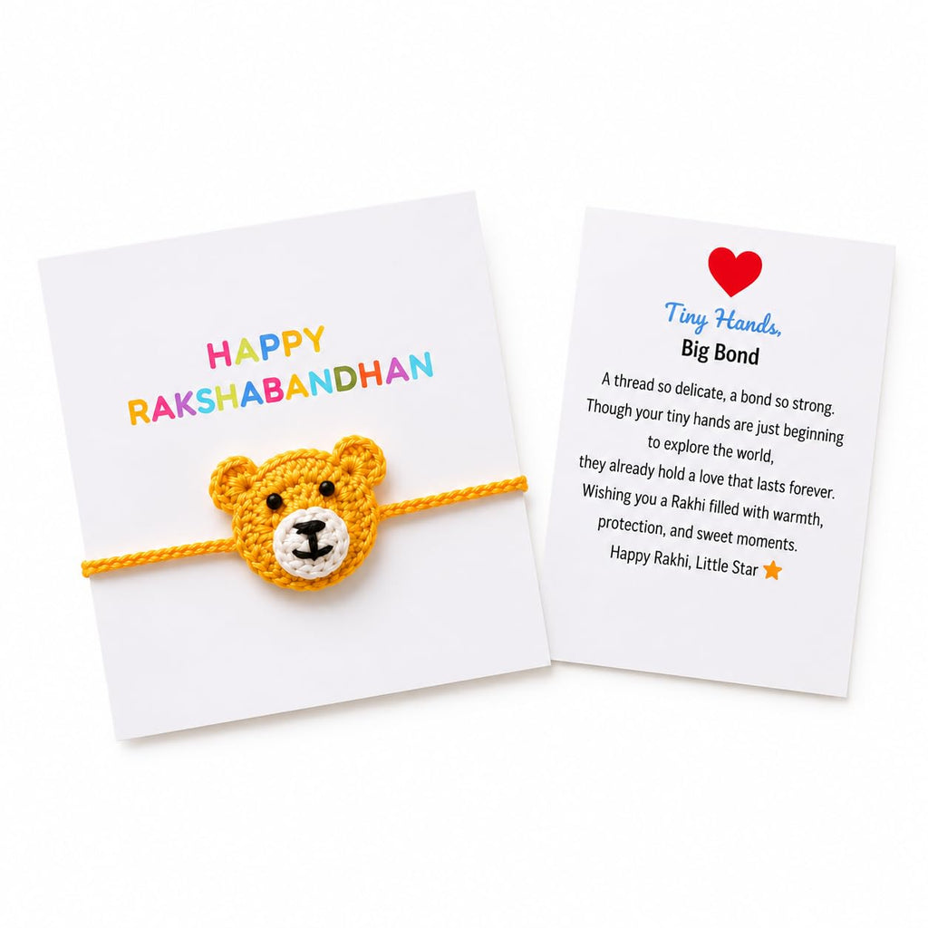 The Baby First Box Handmade Crochet Baby First Rakhi for Kids Brother Sister | Soft Cotton Raksha Bandhan Rakhi for Boys Girls |