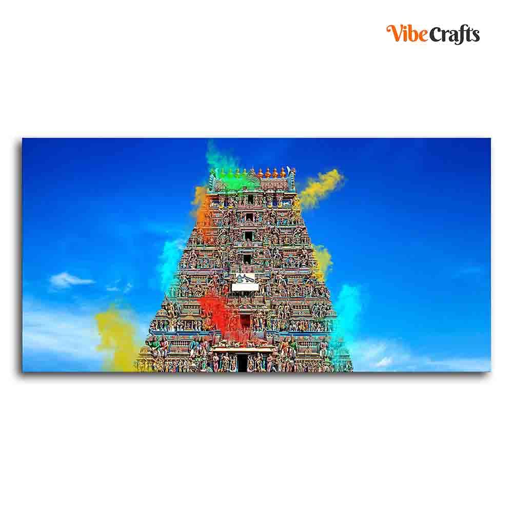 VIBECRAFTS Canvas Paintings for Living Room Drawing Room Ancient Temple Canvas Wall Painting Fitted With Wooden Frame For Home | Office | Living Room | Gift (PTVCH_2463)