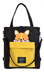 INOVERA (LABEL) Tote Bags for Women & Girls - Ladies Shoulder Handbags - Backpack With Adjustable Strap (Black)