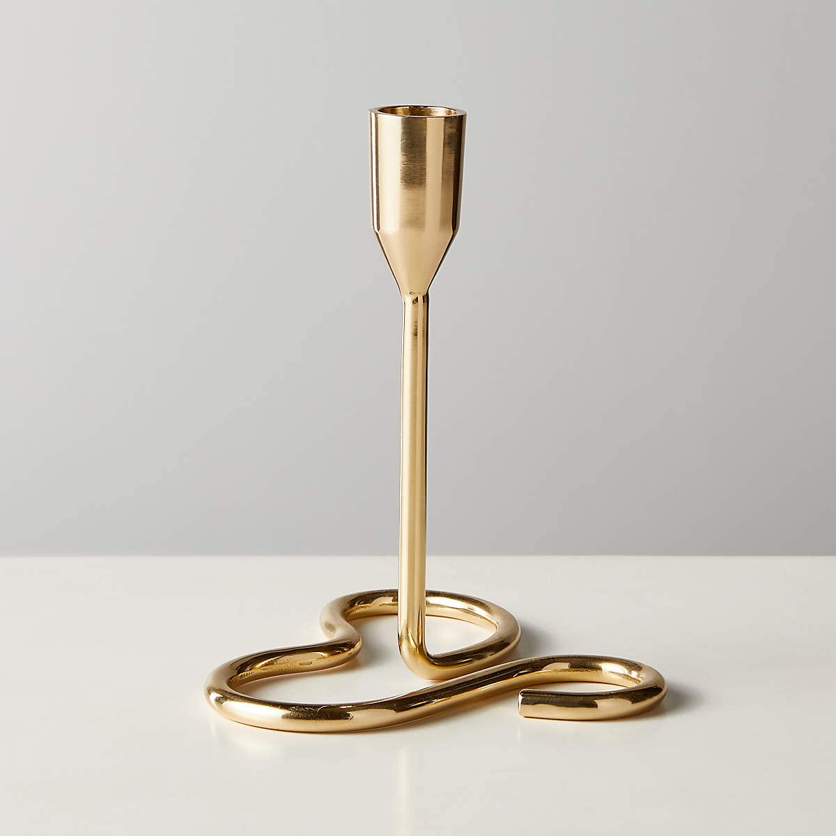 RICHIES ENTERPRISES - Golden Curve Taper Candle Holder, Candlestick Holders Taper Candle Holder, Gold Metal Candle Stand for Home & Decor - 3 Pcs Candle Stick Holders Set (L + M + S)