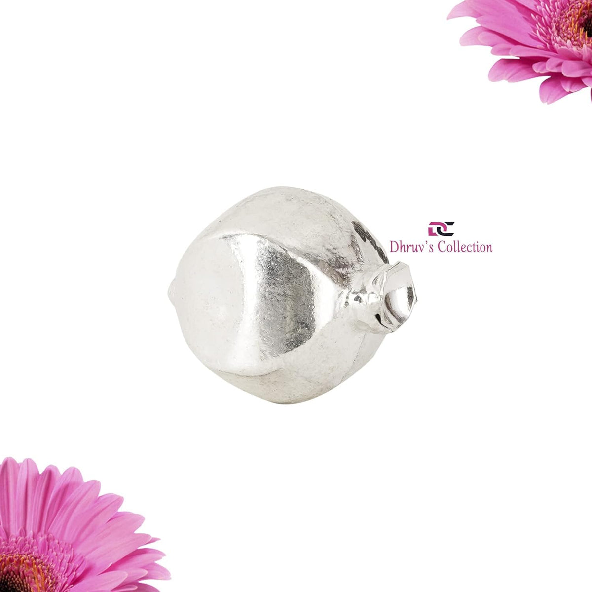 DHRUVS Collection 925 Silver Anaar - Pomegranate Fruit for Home Decor, Pooja, Gift Purpose & Donation