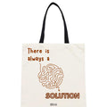 ATVI.FIT Trendy Cotton Close Zip Tote Bags for Women Designs - 15.5x15 - Perfect for College, Office, Yoga, and Everyday Use (There is always a Solution)