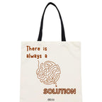 ATVI.FIT Trendy Cotton Close Zip Tote Bags for Women Designs - 15.5x15 - Perfect for College, Office, Yoga, and Everyday Use (There is always a Solution)