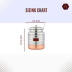 ZESTILO Stainless Steel Oil/Ghee Jar Ghee Container Oil Pot Ghee Container with Spoon Copper Bottom Finish (1500 ml)