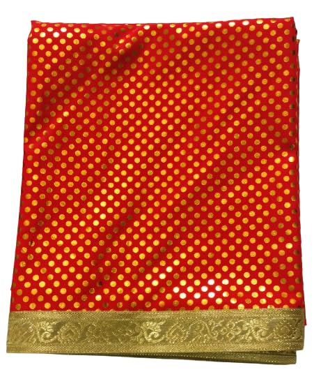 Lakshmi Maa Collection's Rumala Sahib Double Set Red Dotted Printed with gota (4 PEC.)