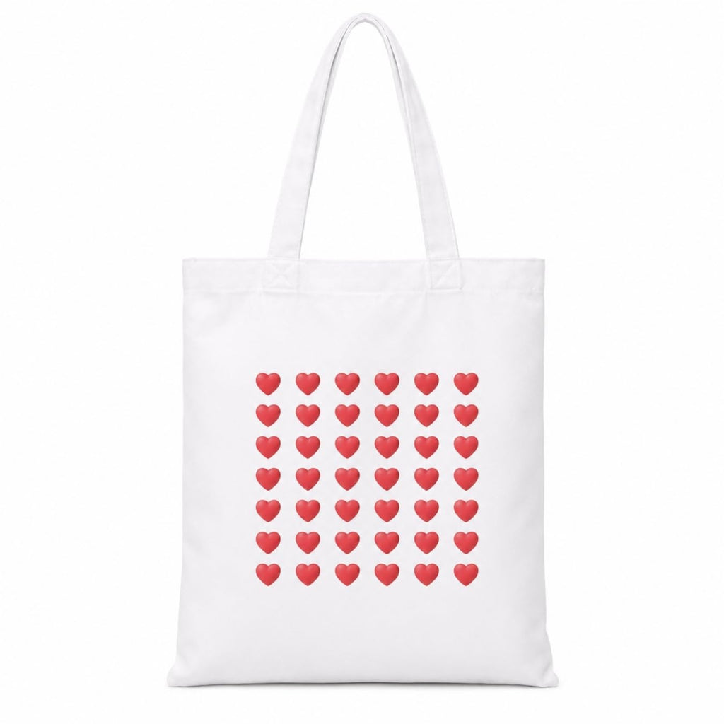 Adorvue Premium Reusable Minimal Heart Art Printed Tote Bag Stylish Eco-Friendly Cotton Handbags, Canvas Bags for College, Shopping, Office, Travel, Grocery Runs, Beach Day and Casual Outing Pack of 2
