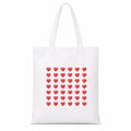Adorvue Premium Reusable Minimal Heart Art Printed Tote Bag Stylish Eco-Friendly Cotton Handbags, Canvas Bags for College, Shopping, Office, Travel, Grocery Runs, Beach Day and Casual Outing Pack of 2