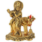 KridayKraft Kamdhenu Cow with Krishna Idol Metal Statue for Pooja & Home Decor,Gau MATA Idol Good Luck,Vastu Showpiece Figurines,Animal Decorative Gifting Item...