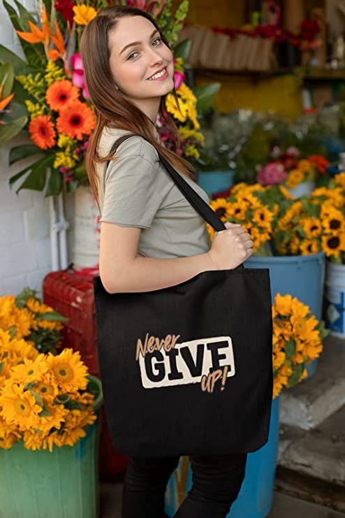 TheYaYaCafe Printed Cotton Black Tote Bag|Multipurpose bag|Lightweight
