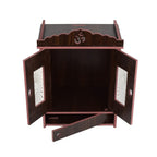 nexat Handmade Wooden Home Temple Without Doors Craving Temple - (DM-Medium- 13x10.5x11 Inch) (maroon-512)