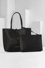 Van Heusen womens Handbag with Cross edge (Black)