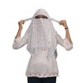 HETVIN Cotton Long Scarf Cum Mask Scarves Usable for Vehicle Driver | White Printed Design Fabric | Universal Size | Soft & Breathable Sun Protection | For Girl & Women (Music Short Scarf)