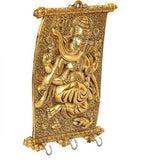 KridayKraft Metal Ganesha ji Key Holder with Meena Work Decorative for Wall | Ganesh Statue/Religious | Idol/Wall Hanging