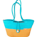 BEAUTIFUL HOMMIES Attractive Hand Bag |large Tote Bag |Summer Bag | Bucket Bag | Basket Bag | Bamboo Tote | Beach Bags for Women|Boho Bag|Handbag |Jute Bag |Handmade Bag (YELLOW CYAN STYLISH)