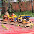 A & S VENTURES Pine Wood Handmade 3D Char Dham Model/Char Dham yatra Model Frame of Yamnotri, Gangotri, Kedarnath & Badrinath Dham for Home,Temple,Office,Gift,Deco'r