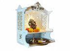 Mandir Temple for Home, Office and Shop,Size (H-15 inch, L-9.5 inch, W-13.5 inch) | Wall Hanging | Free Standing | 6mm Thick Double Laminated Board with spot Light and 5 feet Cable