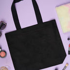 Premium plain black canvas tote bags for women | Shopping beach collage street bag for ladies with zip closer (1)