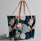 The Purple Tree Womens Oversized - Floral Tote Bag For Travel & Daily Use, College Bag, Gifts - Large Capacity Handbag - Contemporary, Black