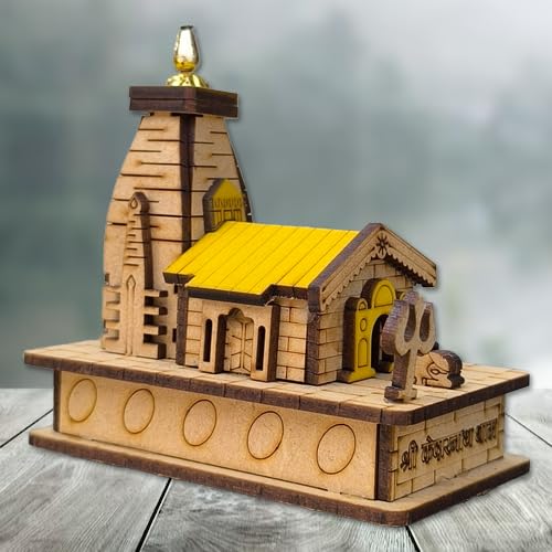 The Himalayan River Kedarnath Temple 3D Miniature Artistic Wooden Representation of Lord ShivJi for Elegant Home Décor Eco-Friendly Decor Spiritual Gift Ideas Meditation Space Decoration