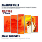 VIBECRAFTS Shri Guru Nanak Dev Premium Wall Painting of Five Pieces For Home|Office|Living Room|Gift (PTVC5Pcs2_6605)