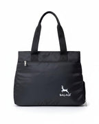 Bag-Age HB08L Large Tote Bag for Girls & Women, Handbag with Multiple Compartments, Water Resistant Shoulder Bag with Zipper & Umbrella Side Pocket for Work, Travel & Daily Use (Black)