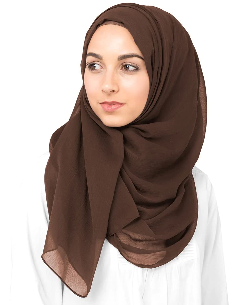 ICW Women Soft Chiffon Georgette Scarves Shawl Stoles Long Scarf Wrap Head Scarves (Pack 4), For Female, Multicolor