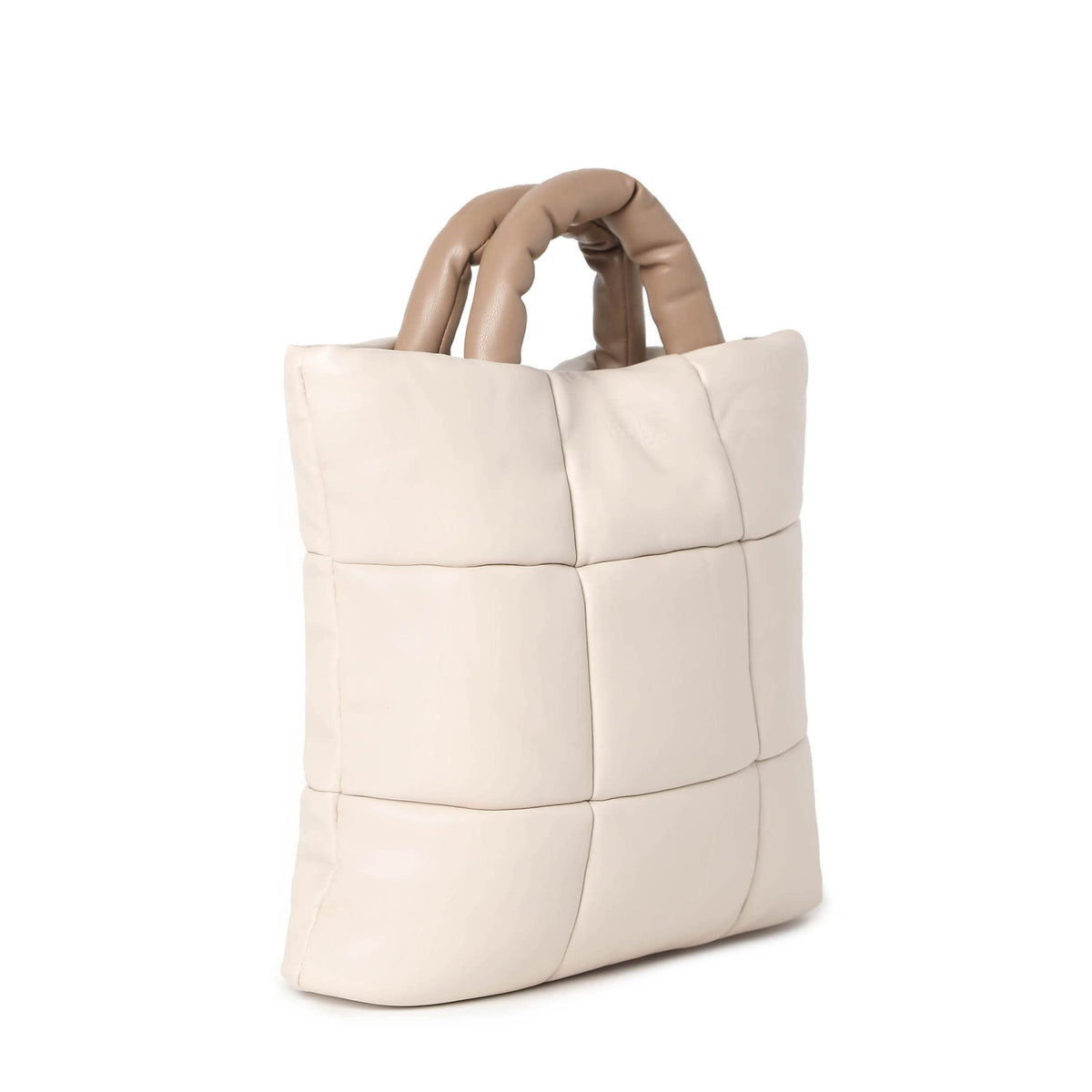 Haute Sauce White Quilted tote bag with Zip Closure for Women & Girls | Bags for women | Trendy, Cute, Fancy, Stylish, Purse, handbag, side bag for ladies | shoulder bag for women | Shopper bag