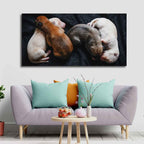 VIBECRAFTS Canvas Paintings for Living Room Drawing Room New Born Puppies Premium Canvas Wall Painting Fitted With Wodden Frame For Home | Office | Gift (PTVCH_2305)