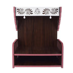 nexat MDF Wooden Temple with Doors | Decorative Pooja Mandir for Living Room & Worship Place (579)