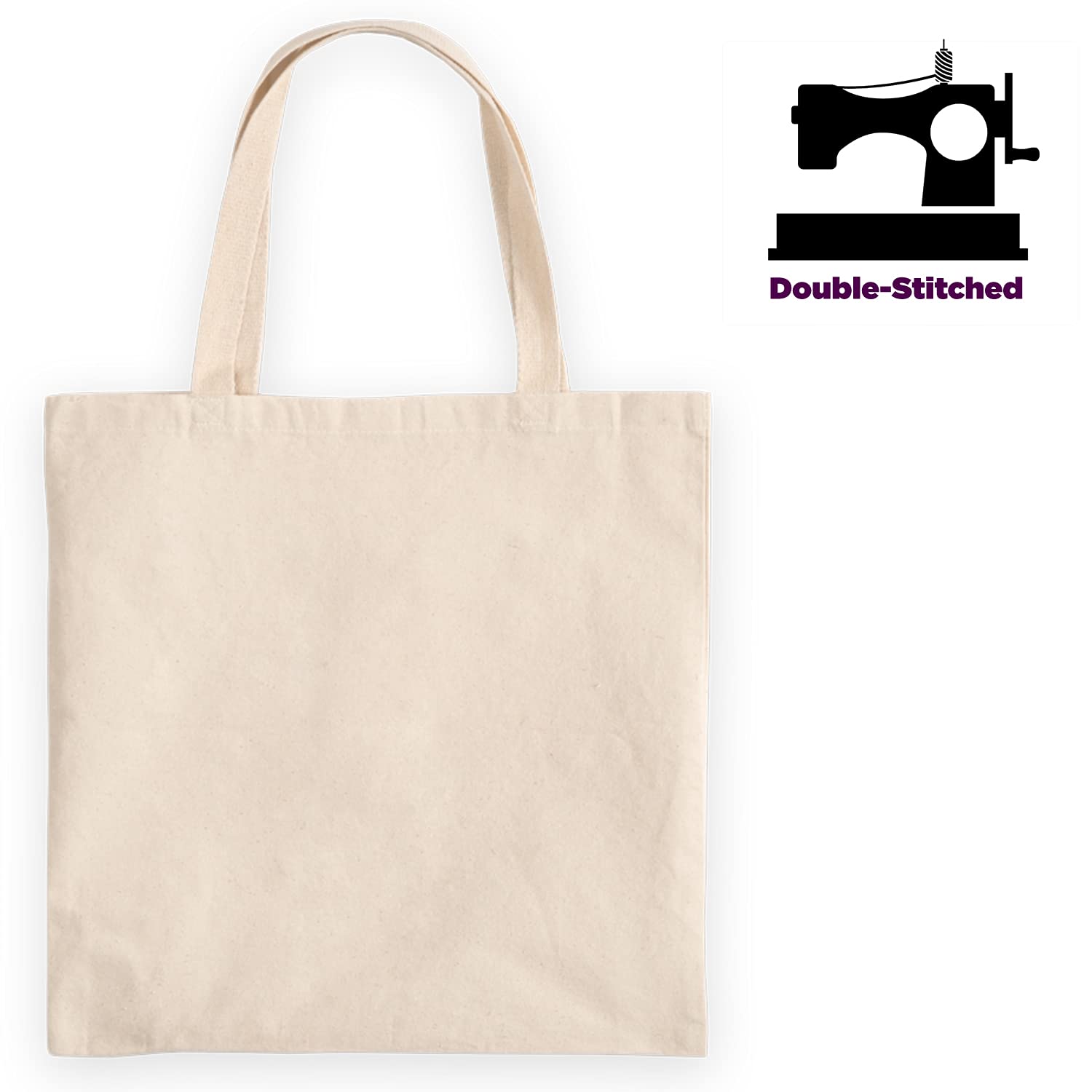 Cotton Bag Plain - Reusable 100% Eco Friendly - Natural (Pack of 5) Dimension 13 * 16 inches.