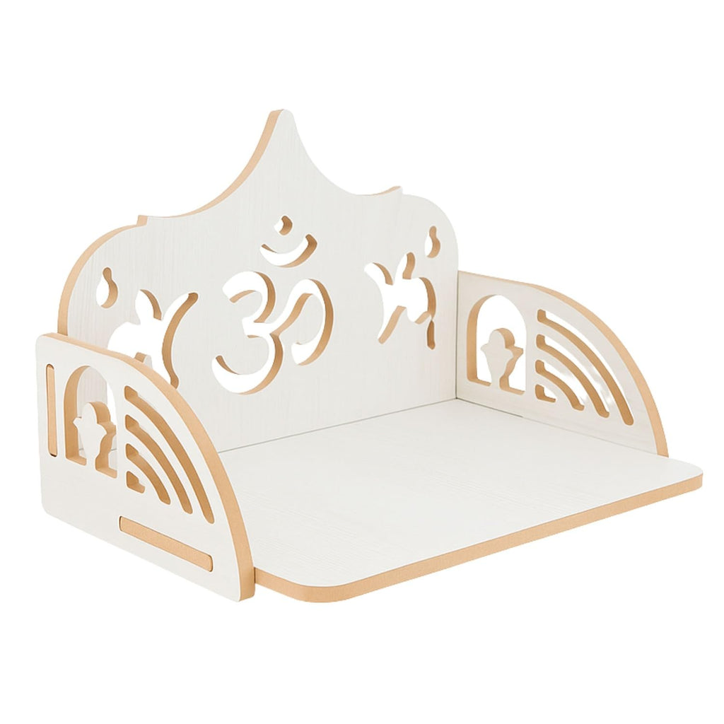 HOMEWEY DECOR Wooden Home Temple Handcrafted Support Heavy Idols Luxurious Finish Pooja Mandir for Home & Office Wall Mount for Room (Design6)