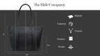 The Hide Company Women’s Genuine Leather Shopper Handbag | Oversized Black Tote Bag | Buff Calf Leather | Zip Closure | Double Handle