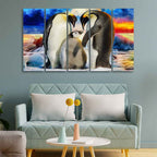 VIBECRAFTS Animal Wall Painting of Penguins Set of Five Pieces For Home|Office|Living Room|Gift (PTVC5Pcs4_8703)