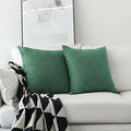 Khooti Jute Cushion Cover | 20x20| Green | Set of 2 | Throw Pillow Cover for Couches, Chairs, Sofas, Beds, Coffee Tables, Living Rooms, Bedrooms, Modern Boho Design