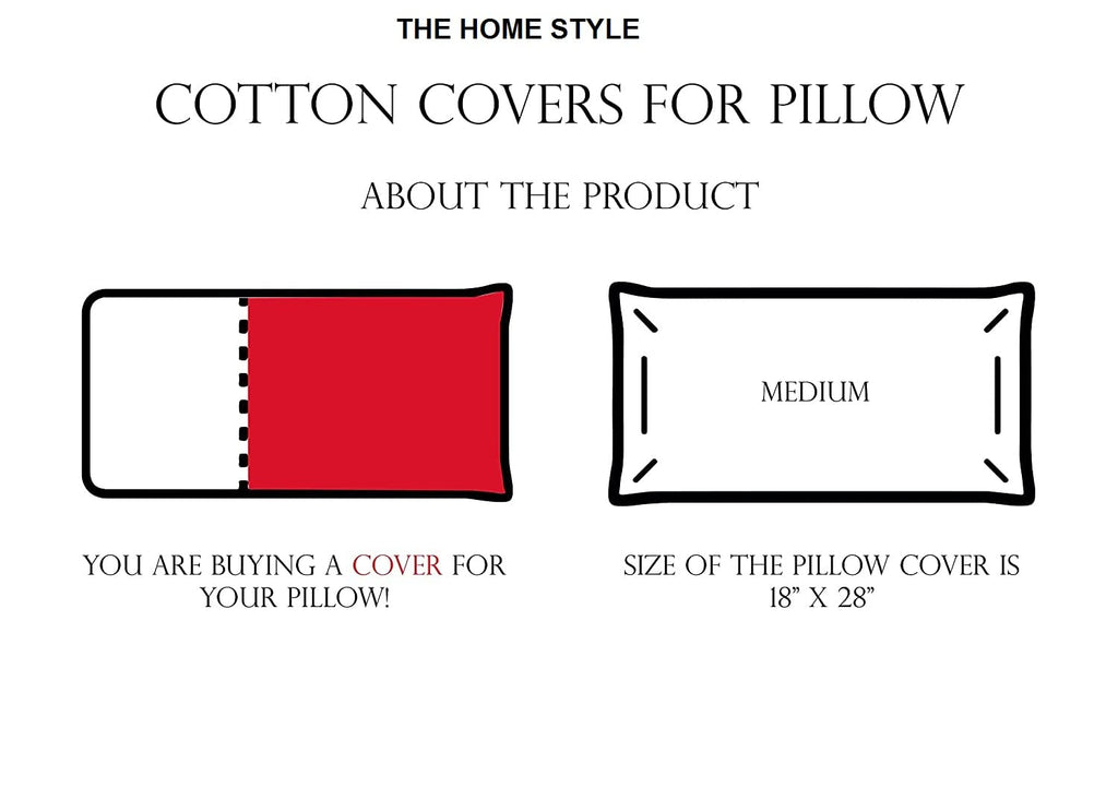 THE HOME STYLE Solid Cotton Feel Pillow Covers (18 x 28 inches, Set of 2 Pcs) | 300 TC | Super Soft & Smooth (Mocha)