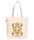 Econest Premium Canvas Tote Bags for Women with zip closer | unique tote bag for Girls, 100% Organic Cotton Tote bag | beach | gift | office, school & Daily Usable strong handbag (Cute Tiger Child)