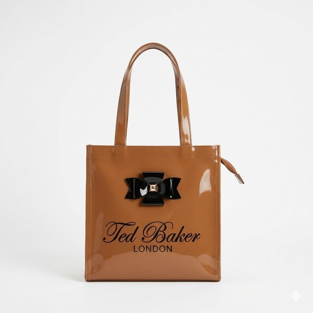 SEA MOUNT Ted Baker London Women’s Brown Tote Bag with Bow | Stylish Shoulder Handbag | Premium PU Leather Shopper Bag