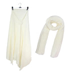 ARK Faux Fur Woolen Stole For Women Girls Winter Warm Wrap Shawl Wedding, Dinner, Party, White