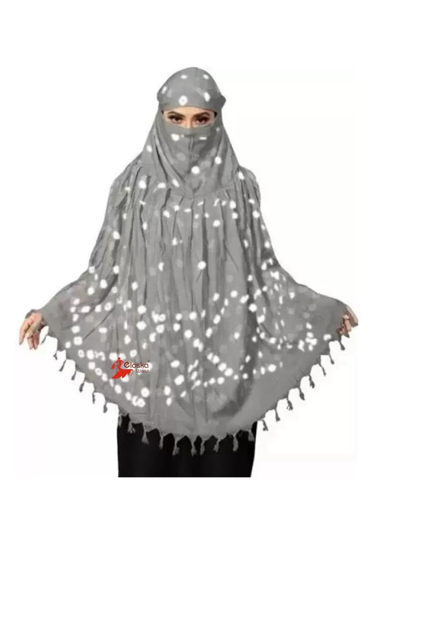 KITDAO Cotton Long Scarf Cum Mask scarves Usable for vehicle Driver White Printed Design Universal Size For Girl,Women Breathable Sun Protection Light Weight Cotton Fancy Scarf GREY BANDHANI SCARF