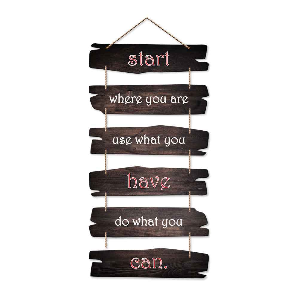 Artvibes Start Where You Are Wall Hanging Wooden Art | Quotes Decor Item | Wall Poster | Office Wall Decoration Items | Inspirational Quotes Wall Art | Mdf Wall Decoration | Gift Items (WH_3224N)