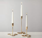 RICHIES ENTERPRISES - Golden Curve Taper Candle Holder, Candlestick Holders Taper Candle Holder, Gold Metal Candle Stand for Home & Decor - 3 Pcs Candle Stick Holders Set (L + M + S)