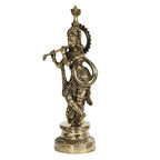 SVARUP Brass Krishna Murti in Gold Color Height 16 Inch