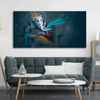 VIBECRAFTS Canvas Paintings for Living Room Drawing Room Auspicious Shri Ganpati Canvas Wall Painting for Home Decor|Office|Gift|Livingroom|Bedroom(PTVCH_2370NV)