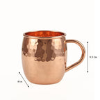 ALCU Copper Mule Mug, Handcrafted Shiny Moscow Mule Beer Mug Cup, Cocktail Serveware, Drinkware & Barware, Ideal for Cocktails, Drinks, & Gifts, Best for Parties (500 ml) Set of 2