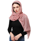 ICW Women's UV Protection Premium Light Weight Wrinkle Ironless Crinkle Cotton Hemp Summer Scarf Stoles Shawl head scarves for girls (peach)