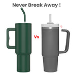 enem Tumbler, Deep Jungle, Tumbler with Metal Straw, Sipper, with Lid Leak Proof, 1 Metal Ice Cube, 1 Copper Spring (Tamba), Base Protector, Mug Travel, 1.2L