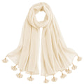 Women’s Chiffon Scarf Soft Lightweight Premium Stoles for Girls & Women | Stylish Modest Wear Dupatta for Daily & Party Use (Beige White)
