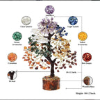 FIRSTRAY® 7 Chakra Vastu Crystal Stone Tree for Vastu and Healing (Height: 6 Inches) | (F14)