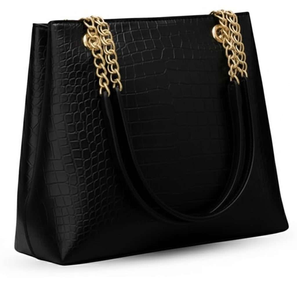 CLASSIC SMUGGLER Women’s Large Capacity Tote Bag | Premium Croco Pattern Big Purse & Shoulder Handbag for Ladies | Fashionable, Durable & Spacious Bag for Office, Work, Shopping, Travel